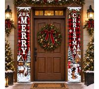 Banderole Joyeux Noel Pour Porte Et Entrée Décoration De Noël | Pour une deco noel exterieur sur porche, entrée, balcon ou terrasse, pensée pour créer un accueil festif pendant les fêtes
