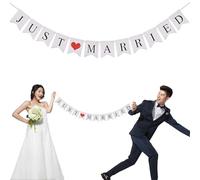 Banderole Mariage Décoration, Bannière Just Married, Mr & Mrs Décoration de Table pour Anniversaire de Mariage Décorations Fête Partie, pour Les Mariages, Les Salles de Mariage, etc