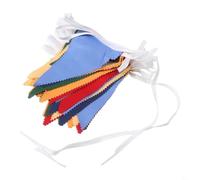 Banderole multicolore en coton de 10 m avec 36 drapeaux triangulaires réutilisables à suspendre pour mariage, fête d'anniversaire