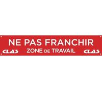 Banderole signalisation "Limite zone de travail" 100 x 20cm - EG 0015 - CLAS Equipements