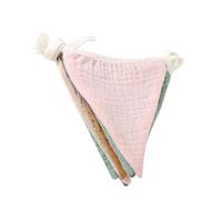 Banderole triangulaire - Drapeaux de bannière pour chambre d'enfant, chaîne en coton gaze fabriquée à la main, banderole à suspendre pour salle de jeux, jardin d', pendentif en tissu doux et
