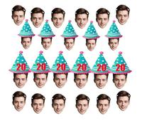 Banderole Visage Personnalisée - Bannières d'Anniversaire sur Mesure - Décoration Photo Fête - Pancarte Joyeux Anniversaire - 6-20 Pièces avec Corde de 5 Mètres Décor Fête Customisable en Couleurs