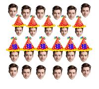 Banderole Visage Personnalisée - Bannières d'Anniversaire sur Mesure - Décoration Photo Fête - Pancarte Joyeux Anniversaire - 6-20 Pièces avec Corde de 5 Mètres Décor Fête Customisable en Couleurs