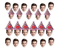 Banderole Visage Personnalisée - Bannières d'Anniversaire sur Mesure - Décoration Photo Fête - Pancarte Joyeux Anniversaire - 6-20 Pièces avec Corde de 5 Mètres Décor Fête Customisable en Couleurs