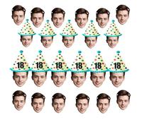 Banderole Visage Personnalisée - Bannières d'Anniversaire sur Mesure - Décoration Photo Fête - Pancarte Joyeux Anniversaire - 6-20 Pièces avec Corde de 5 Mètres Décor Fête Customisable en Couleurs