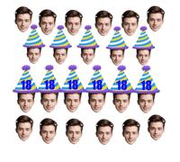 Banderole Visage Personnalisée - Bannières d'Anniversaire sur Mesure - Décoration Photo Fête - Pancarte Joyeux Anniversaire - 6-20 Pièces avec Corde de 5 Mètres Décor Fête Customisable en Couleurs