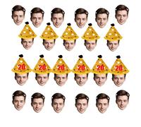 Banderole Visage Personnalisée - Bannières d'Anniversaire sur Mesure - Décoration Photo Fête - Pancarte Joyeux Anniversaire - 6-20 Pièces avec Corde de 5 Mètres Décor Fête Customisable en Couleurs