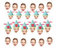 Banderole Visage Personnalisée - Bannières d'Anniversaire sur Mesure - Décoration Photo Fête - Pancarte Joyeux Anniversaire - 6-20 Pièces avec Corde de 5 Mètres Décor Fête Customisable en Couleurs