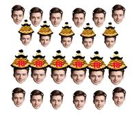 Banderole Visage Personnalisée - Bannières d'Anniversaire sur Mesure - Décoration Photo Fête - Pancarte Joyeux Anniversaire - 6-20 Pièces avec Corde de 5 Mètres Décor Fête Customisable en Couleurs