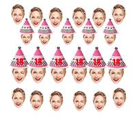 Banderole Visage Personnalisée - Bannières d'Anniversaire sur Mesure - Décoration Photo Fête - Pancarte Joyeux Anniversaire - 6-20 Pièces avec Corde de 5 Mètres Décor Fête Customisable en Couleurs
