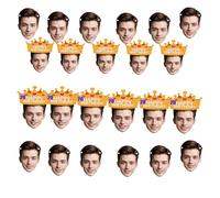 Banderole Visage Personnalisée - Bannières d'Anniversaire sur Mesure - Décoration Photo Fête - Pancarte Joyeux Anniversaire - 6-20 Pièces avec Corde de 5 Mètres Décor Fête Customisable en Couleurs
