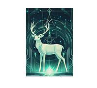 Banderoles de tarot en forme de cerf pour l'extérieur - Bannières pour décoration de jardin - 28 x 40 cm - Double face