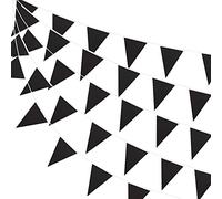 Banderoles noires solides, guirlande de banderoles imperméables d'extérieur de 20M, drapeaux noirs pour la décoration de jardin de fête d'anniversaire