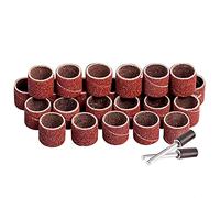 Bandes abrasives 14mm Kit de ponçage à tambour Papier abrasif 2 mandrins en caoutchouc à tambour pour bois de rainure en forme de sable en fibre de verre pour outil rotatif Dremel,180