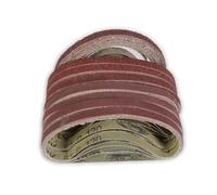 Bandes abrasives 330 x 10 mm pour ponceuses à bande et outils de lime électrique - Assortiment de 50 pièces (grain 40# à 120#, oxyde d'aluminium, résine liée) - Compat