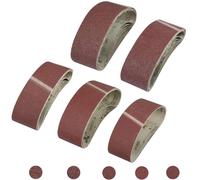 Bandes Abrasives 75 X 533 Mm ¿ 25 Pièces Papier Abrasif ¿ 5 X 40/60/80/120/180 Grains Chacun ¿ Pour Ponceuses À Bande ¿ Pour Ponçage Limage Affûtage Et Dérouillage