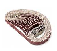 Bandes abrasives pour ponceuse à bande, 10PC abrasif 520 * 20 accessoire meuleuse polisseuse outil électrique accessoire bois métal doux polissage(80#)