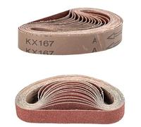 Bandes abrasives pour ponceuse à bande, 20 pièces 30 * 533mm 40-1500 grain accessoires de meuleuse d'oxyde d'aluminium for le polissage et le meulage(40#)
