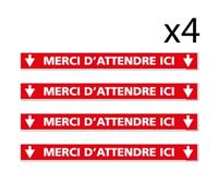 Bandes adhésives "Merci d'attendre ici" - Lot de 4