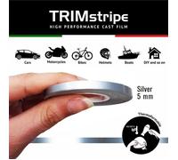 Bandes Adhésives - Trim Stripes - Argent - 5 Mm X 10 Mt - Thermoformable - Résistant Aux Intempéries