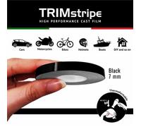 Bandes Adhésives - Trim Stripes - Noir - 7 mm x 10 mt - Thermoformable - Résistant aux intempéries