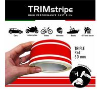 Bandes Adhésives - Trim Stripes - Rouge - 50 mm x 10 mt - Thermoformable - Résistant aux intempéries