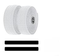 Bandes antidérapantes pour guidon de vélo de route avec extrémités de guidon en cuir synthétique et matériau EVA absorbant les chocs, convient pour différentes tailles de guidon (blanc)