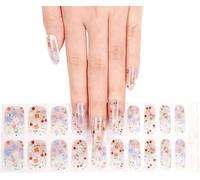 Bandes Autocollantes En Gel Semi-Durci, 20pcs Couverture Complète Français Enveloppes À Ongles, Stickers Ongles Manucure Décoration Pour Femmes Filles - Flâner Dans Une Mer De Fleurs
