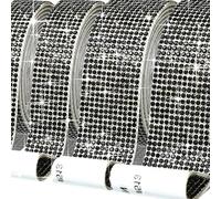 Bandes autocollantes en strass cristal, Ruban diamant strass auto-adhésif, autocollant DIY, 4 rangées, 1 mètre, multicolore(4-row-black)