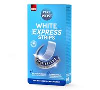 Bandes blanches PERLWEISS White Express - Blanchiment des dents en 15 minutes - Jusqu'à 2 niveaux de dents plus blanches - Effet immédiat avec bandes blanchissantes auto-dissolvantes - N'abîme pas