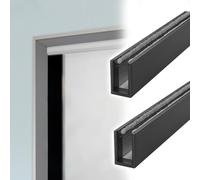 Bandes bloquantes de lumière en U pour stores enrouleurs, noir, gris et blanc, en alliage d'aluminium (2 pièces, noir, 102 cm)