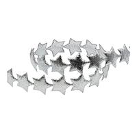 Bandes d'artisanat Décoration de Noël en ruban doré et argenté, impression étoile brillante à cinq branches(Silver)