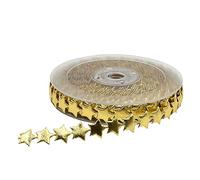 Bandes d'artisanat Décoration de Noël en ruban doré et argenté, impression étoile brillante à cinq branches(Gold)