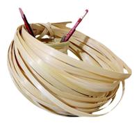 Bandes de Bambou pour le Tissage, Vannerie Fournitures Rotin Panier Matériel, Rouleau de Cannage Tissage En Osier Surface Lisse, Bandes Roseaux pour Bricolage Panier Tissage(7Rouleaux 300CM Long ） ( S