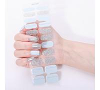 Bandes de beauté pour ongles en gel - Pas besoin de lampe - Design français - Décoration pour femme - Décoration rapide à paillettes
