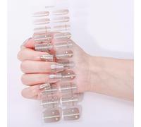 Bandes de beauté pour ongles en gel, pas besoin de lampe, motifs français, décoration d'ongles pour femme, décoration rapide à paillettes