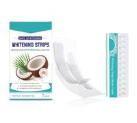 Bandes de blanchiment des dents douces à l'huile de noix de coco, bandes blanchissantes à la menthe et à la noix de coco, traitement de 7 jours, élimination en profondeur des taches (7Pcs)