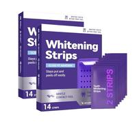 Bandes De Blanchiment Des Dents Violettes, Purple Teeth Whitening Strips, Dents Sensibles, Blanchiment En Toute Sécurité Sans Dommage, Idéal Pour Les Taches De Café, Le Vin, La Fumée (28Pièces)