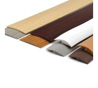 Bandes de bord de sol de 1 m pour faciliter les transitions de tapis, design en PVC flexible pour des finitions belles et sûres des bords (marron clair)