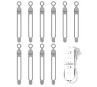 Bandes de câbles en silicone - Organisateur réutilisable pour la gestion des câbles | Ensemble de 10 bandes de câbles, clips de câble organisant, serre-câbles pour bureau, maison, électronique