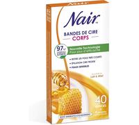 - Bandes De Cire Froide Corps Aux Extraits De Lait & De Miel, 97% D'origine Naturelle, 40 Bandes + 4 Lingettes ""Finition Douceur""[Z971]