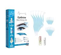 Bandes de Cire Froide Dépilatoire Sourcils Homme - Peaux Sensible - 24 Bandes de Cire avec Poudre de Perle 2g et Huiles Essentielles Apaisantes 3g Bande d'épilation des Visage Frome Prédécoupée
