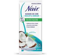 - Bandes De Cire Froide Maillot & Aisselles À L'extrait De Lait De Coco, 97% D'origine Naturelle, Sachet Nomade, 16 Bandes + 2 Lingettes ""Finition Douceur""[Z682]
