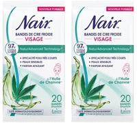 Bandes De Cire Froide Visage,À L'extrait D'huile De Chanvre,97% D'origine Naturelle,Naturadvanced Technology,20 Bandes (Lot De 2)(Q437)