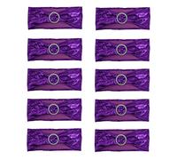 Bandes de couverture de chaise élastiques extensibles, ceintures décoratives, nœuds pour mariage, banquet, hôtel, décoration de fête à domicile, ensemble de 10 pièces, tissu (Violette)