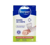 Bandes De Crêpe - Steripan - 7 Cm X 4 M - Idéal Compresses Et Pansements Larges - X2