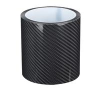Qiilu Autocollant Fibre Carbone, Autocollant Noir de Protection de Bord de Porte de Voiture de Film Protecteur de Fibre de Carbone Noir(10cm*3m)