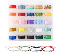 Bandes de Fil à Bijoux pour Bracelets - 25 Rouleaux de Corde macramé 0,8 mm x 75 m pour la Fabrication de Bijoux DIY