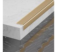 Bandes de finition for sols, plinthes en alliage d'aluminium, protections d'angle, profilés de transition, bandes de seuil, adaptées aux salons et bureaux, longueur 0,9 m(Gold,40 * 20mm)