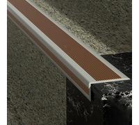 Bandes de Garniture Bord de Marche for Inté, Nez de Marche Autocollant en Plastique PVC, Protecteur de Bord D'escalier, pour Les Bords D'escalier Extérieurs ou Intérieurs(Coffee gray)